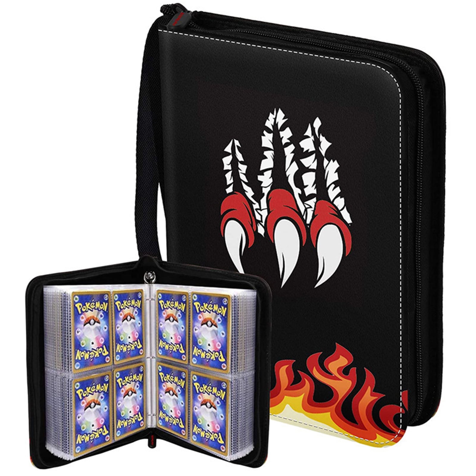 pokemon card book holder walmart Amazon.com: Card Binder 4 Pocket, Trading Card Holder Fits 400 Cards With  50 Removable Sleeves, Portable Collection Card Ablum, Game Card Case book  With Zipper for Gift main image 1