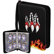Vaupan 400 Carrying Card Binder Holder for Pokemon Cards, Trading Cards Collector Album Holder Storage Book Folder, Baseball Card Sleeves with 50 Removable Sheets 4 Pocket Pages Black