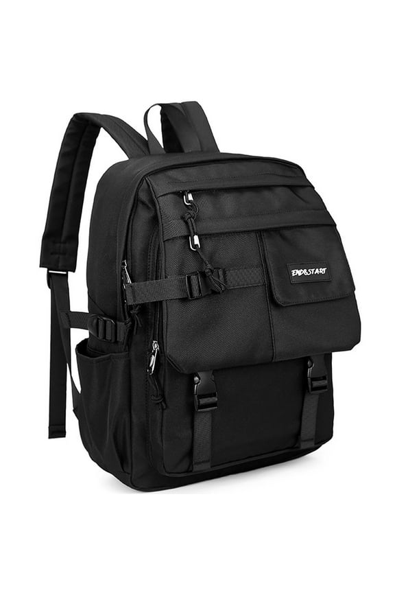 Black Backpack Large Capacity School Bag Laptop Backpack Suitable for Campus Leisure One Shoulder or Both Shoulders Travel Bag Simple Classic Multi-Pocket Storage Decoration