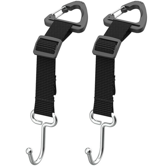 Vaupan Car Seat Headrest Hook Rope, Nylon Material with Anti-Rust Metal Buckle, Metal Hook, Adjustable Lanyard Length, Storage Holder Hook, Vehicle Back Hook up Shelf Seat Organizer (2 Pcs)