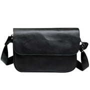 Vaupan Half Covered Leather Bag, Crossbody Portable One Shoulder Bag for Same Style with Men and Women Metal Buckle Fits Tightly Anti Theft Travel Purse Simple and Practical Handbag Wallet