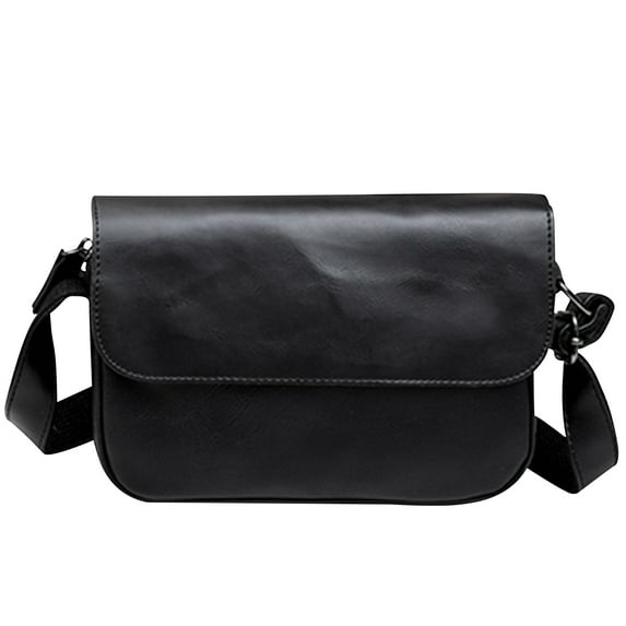 Vaupan Half Covered Leather Bag, Crossbody Portable One Shoulder Bag for Same Style with Men and Women Metal Buckle Fits Tightly Anti Theft Travel Purse Simple and Practical Handbag Wallet