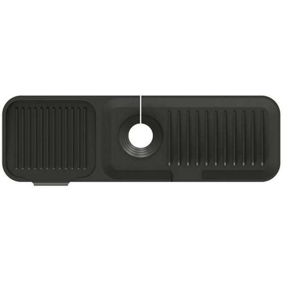 Vaupan Kitchen Drain Mat Silicone Sink Accessories, Waterproof Splash-Proof Cover Reusable and Durable Faucet Pad Drying Mat Suitable for Kitchen Bathroom Vanity Countertop Daily Use (Black)