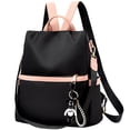 thumbnail image 1 of Vaupan Ladies Cute Backpack Simple Casual Solid Color Style Suitable for School Anti-wear and Durable Multifunctional Large Capacity Adjustable One Shoulder Diagonal Bag for Daily (Black), 1 of 7