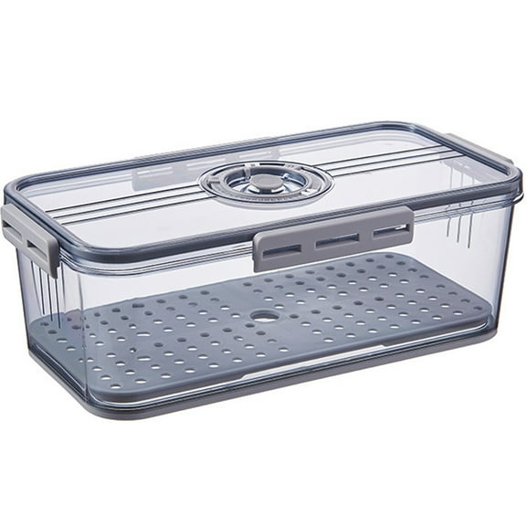 Vaupan Large Capacity Timing Storage Box, Food Storage Fresh Vegetable Fruit Storage Containers with Time Recording Fridge Storage Container Organizers Leakproof Suitable for Household Supply