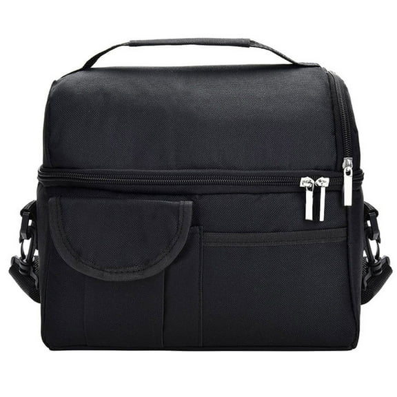 Vaupan Large Insulated Lunch Bag for Women and Men, Oxford Fabric Dual Compartment Reusable Lunch Box for School Office Work Picnic, Leakproof Cooler Lunch Tote Bag with Adjustable Shoulder Strap