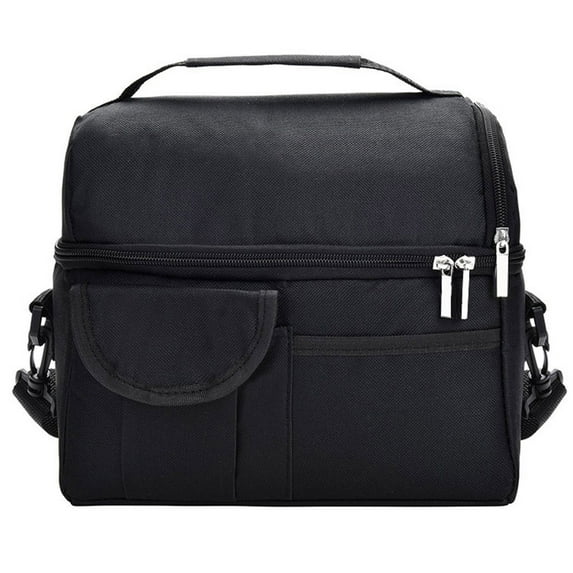 Vaupan Large Insulated Lunch Bag for Women and Men, Oxford Fabric Dual Compartment Reusable Lunch Box for School Office Work Picnic, Leakproof Cooler Lunch Tote Bag with Adjustable Shoulder Strap