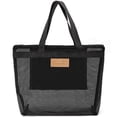 thumbnail image 1 of Vaupan Mesh Beach Bag, Shoulder Bag Large Capacity Ultralight Mesh Swimming Bag with Pockets Suitable for Beach Picnic Vacation, Lightweight and Durable, Simple Universal Toiletry bag (Black), 1 of 7