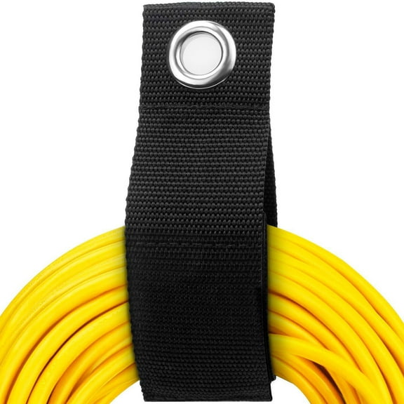 Vaupan Nylon Cable Belt, Lightweight Reusable Cable Straps, Adjustable Fastener Cable Ties Metal Hook and Loop Cord, Suitable for Management Assorted Sizes Power Cord Storage Ties (Black)