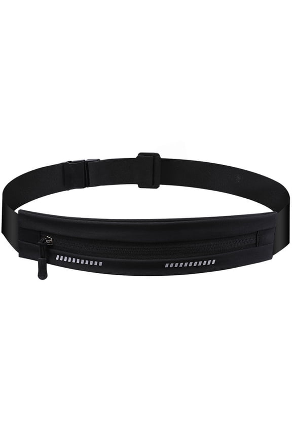 Running Waist Bag Outdoor Sports Travel Fanny Pack Adjustable Belt Bag Simple Solid Color Casual Durable Trip Portable Zipper Waist Packs Universal for Men and Women (Black)