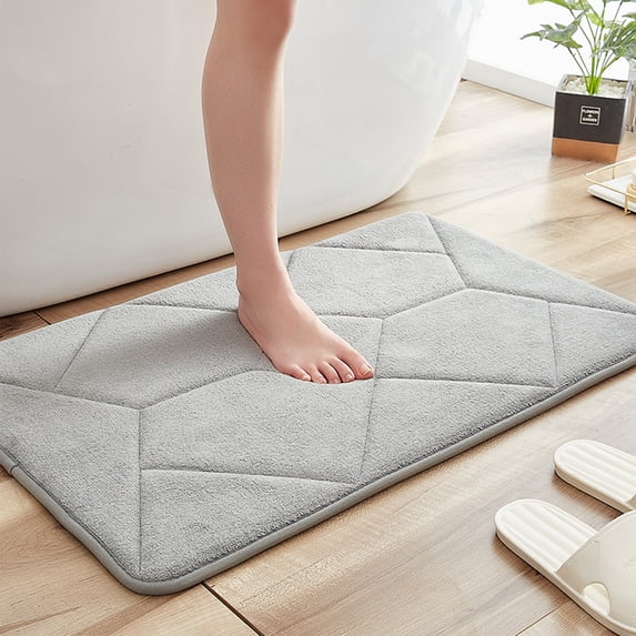Vaupan Thick Memory Foam Bath Mat,16X24 inch Non Slip Ultra Soft Dry Fast Absorbent Bathroom Mat Rugs, Machine Wash, Plush Comfortable Carpet for Bathroom Kitchen (1 Piece)