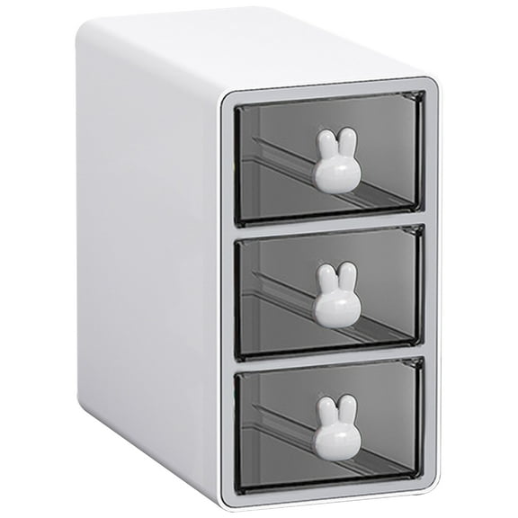 Vaupan Three-Layer Storage Box, Transparent of 3 Compartments, Desk Organizer Drawer Box, Office Organizer, Stackable Storage Box for Pens, Erasers and Other Office Accessories (White)