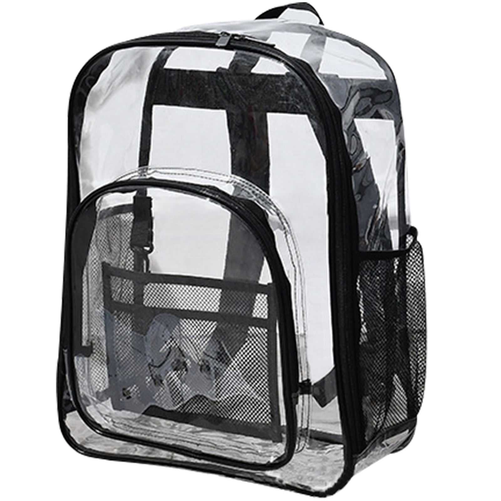 Vaupan Waterproof Dustproof Clear Backpack Light Duty PVC Transparent Large Capacity Storage Knapsack Adult Lightweight Comfortable Shoulder Strap
