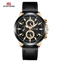 Vava Voom Relogio Masculino fashion sports series quartz movement original men's leather strap waterproof calendar men's wrist watch watch