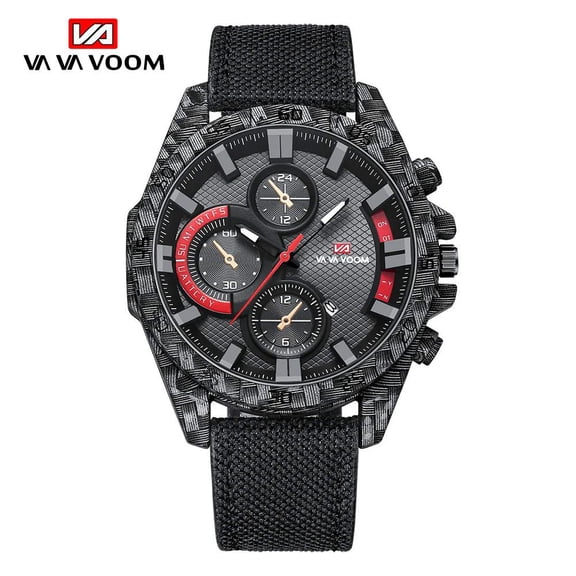 Vava Voom Relogio Masculino sports style highquality movement simple fashionable leather strap waterproof calendar men quartz wristwatches