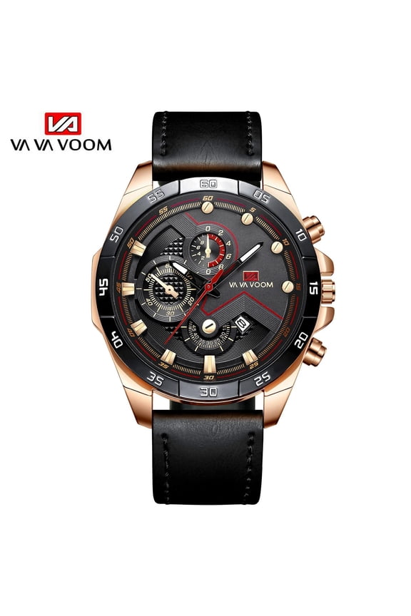 Voom classic business Mans watches quartz watch luxury men's wrist watch black gold stainless steel waterproof wristwatch