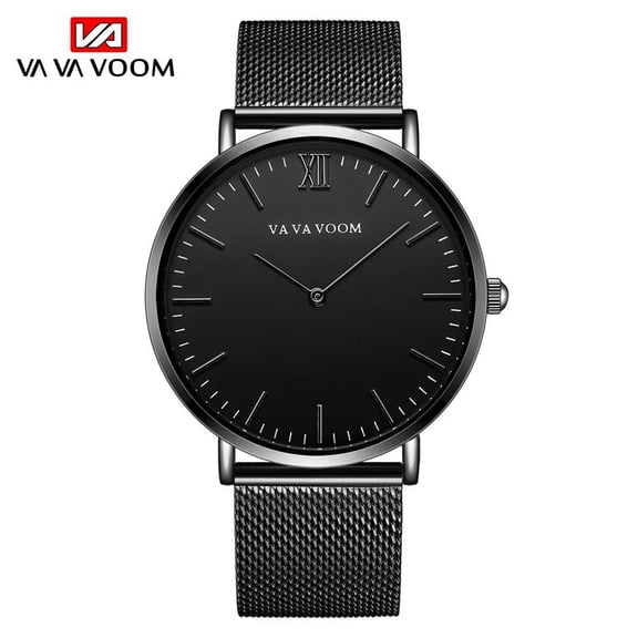 Vava Voom men's watch fashion business ultrathin simple top brand silver stainless steel mesh belt waterproof quartz Relogio Masculino