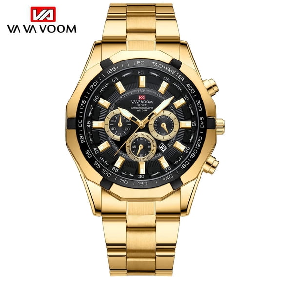 Vava Voom men sports watches original design fashion stainless steel calendar waterproof watch for men quartz clock gift region