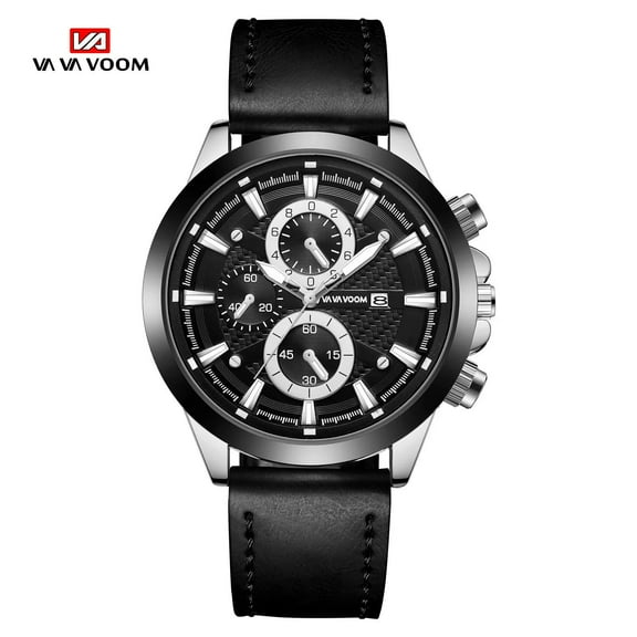 Vava Voom top brand Simple Luxury high quality men's quartz watch sports fashion leather strap fashion calendar watch Reloj Hombre