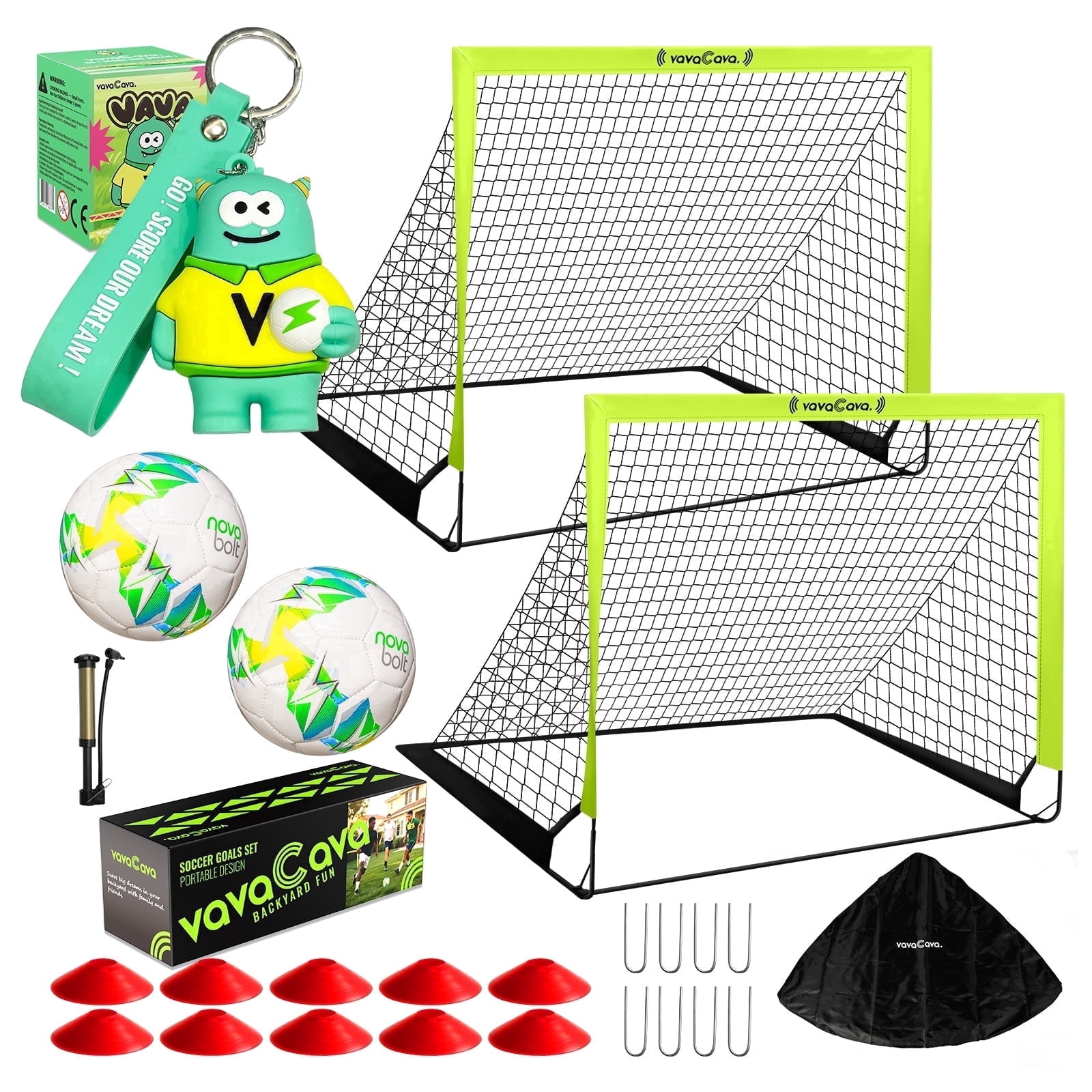 VavaCava 4'x3' Size Portable Soccer Goals Set for Backyard Fun, 2