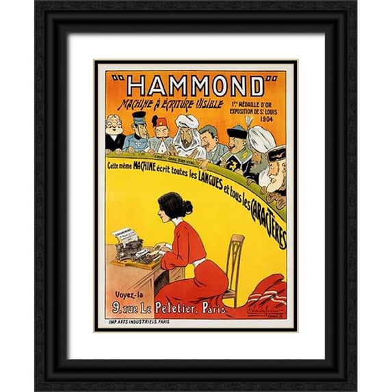 Vavasseur, Eugene 19x24 Black Ornate Wood Framed with Double Matting Museum Art Print Titled - Hammond