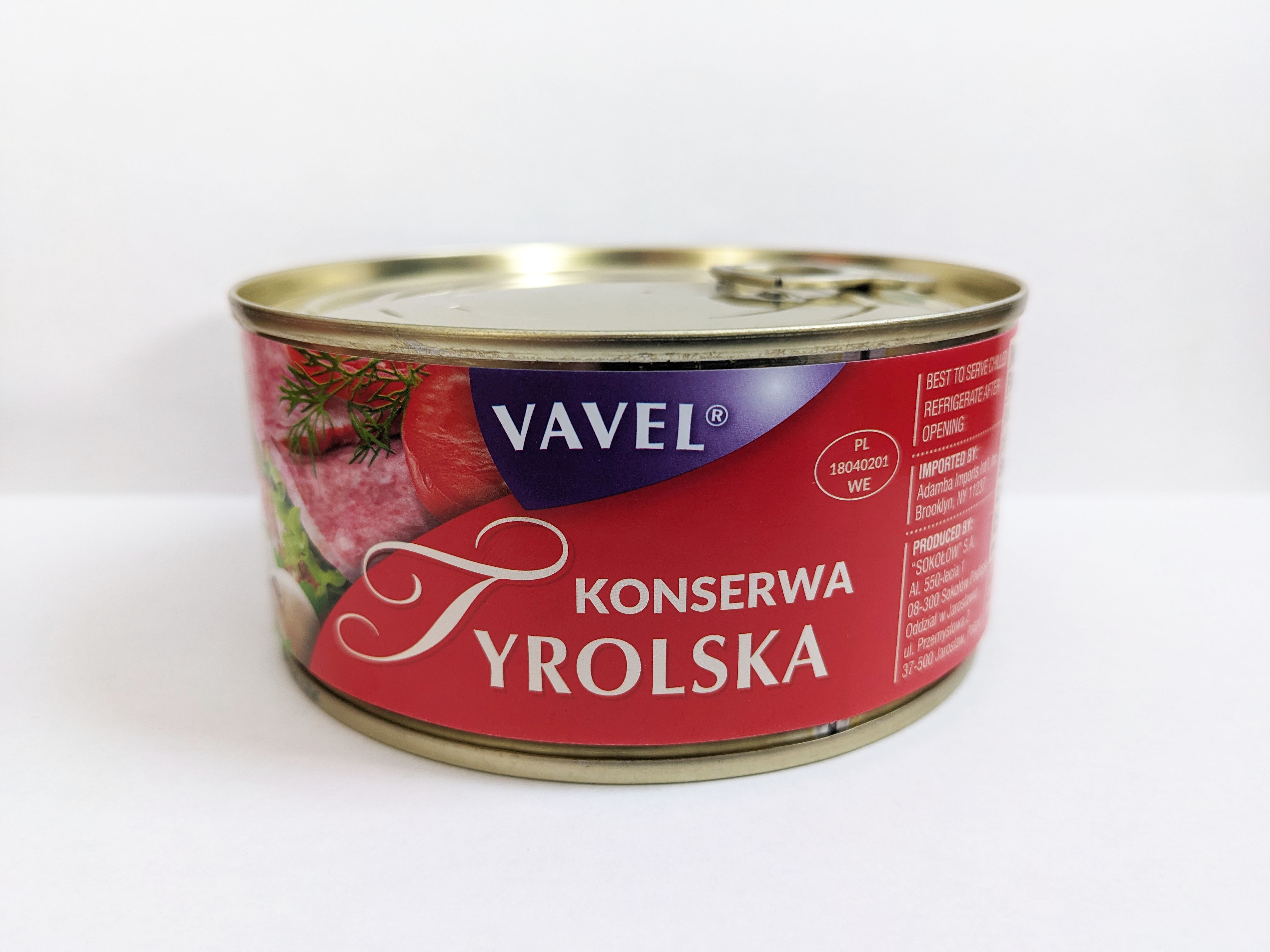 Vavel Konserwa Tyrolska Cured Pork Patty Loaf 10.58oz/300g Can