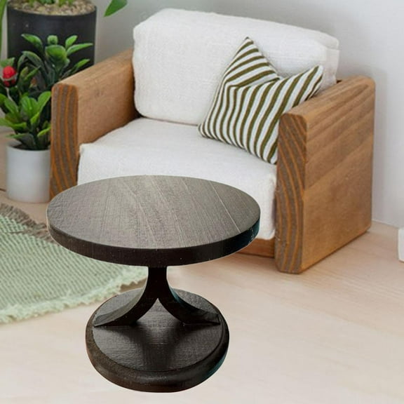 Vaveren 1:12 Dollhouse End Table, Mini Furniture Accessories, Simulation 1: 12 Miniature Dollhouse End Table for Home Dollhouse Decor Round End Table