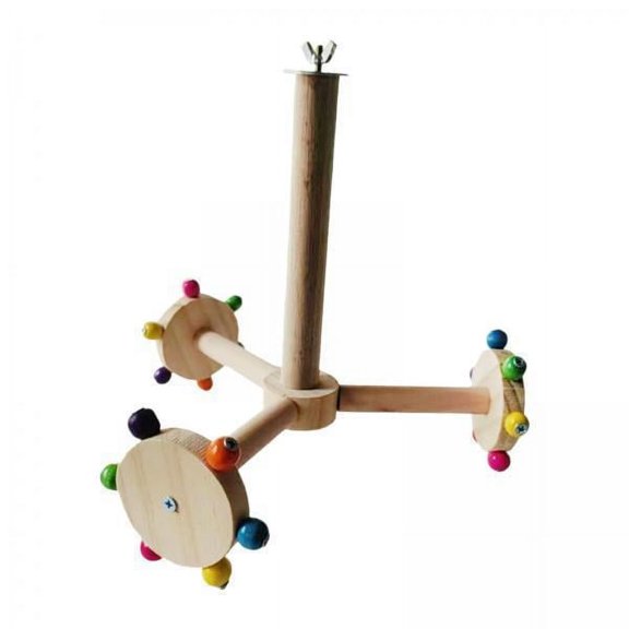 Vaveren 2x Bird Rotating Perch Toy Bird Stand for Small Parakeets Cockatiels Finches