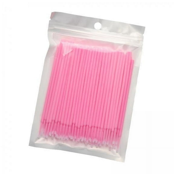 Vaveren 2xDisposable Cotton Swabs Portable Double Tip for Professional Makeup Personal Pink