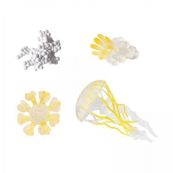 Vaveren 3xJellyfish Growth Cycle Science Teaching Props Birthday Gifts Animals Figures Yellow