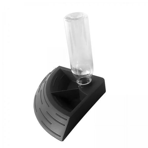 Vaveren 2xTurtle Foods Feeding Water Bowl Reptiles Feeders Waterer for Gecko M Black