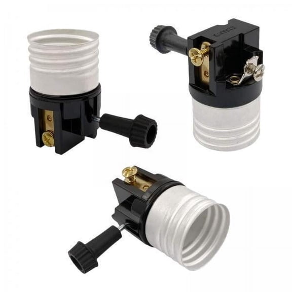 Vaveren 3x3Pcs E26 Lamp Socket Easy to Install Turn Switch Knob for Floor Lamp Bedroom two stage switch