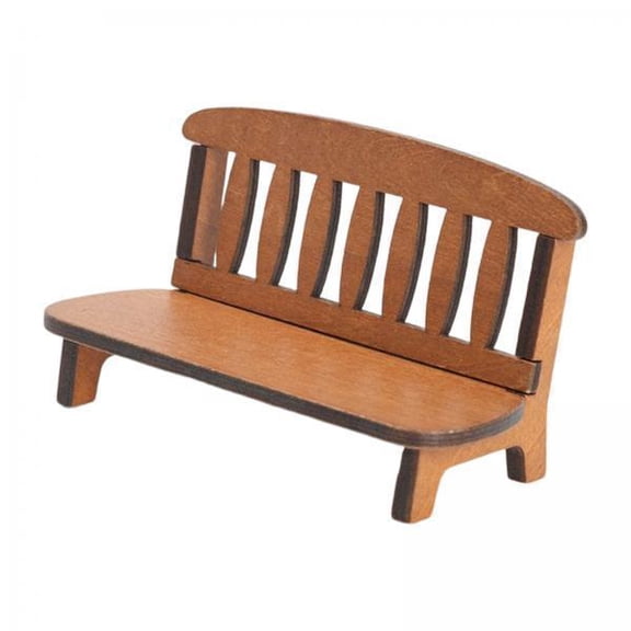 Vaveren 4xMini Dollhouse Wood Bench Life Scene Furniture Micro Landscape Ornaments Brown