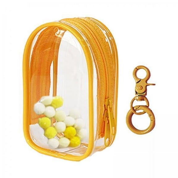 Vaveren 4xMini PVC Doll Bag Carrying Case Waterproof Mini Figure Storage Case for Doll Yellow