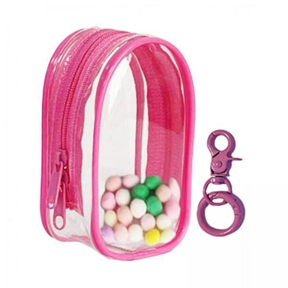 Vaveren 6xMini PVC Doll Bag Carrying Case Waterproof Mini Figure Storage Case for Doll Pink