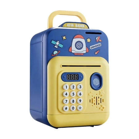 Vaveren ATM Piggy Bank for Kids Digital Password Money Box for Ages 3+ Children pattern