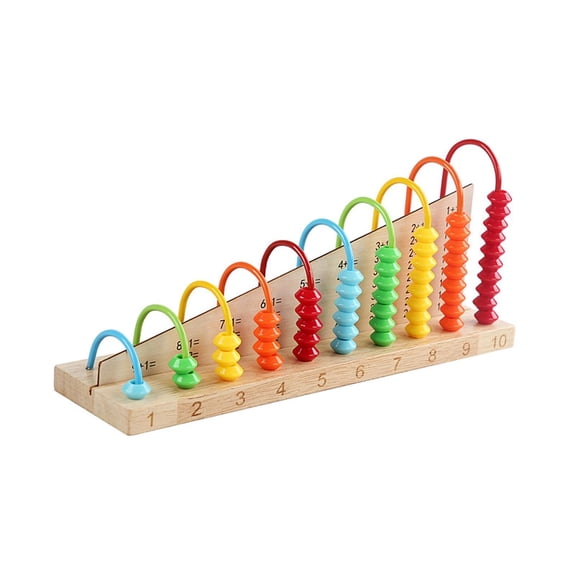 Vaveren Addition and Subtraction Educational Abacus Montessori Toys Math Games Math Counting Toy Wood Counting Frame for Kindergarten