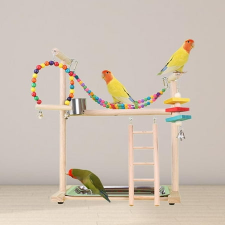 Vaveren Bird Play Stand Parrot Playground,Exercise,Bird Play Gym Playpen Wooden Parrot Perch Playstand for Cockatiels Macaw Lovebirds