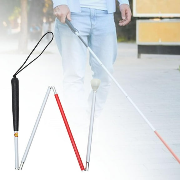 Vaveren Cane Folding Elderly Lightweighted Aluminum Alloy Trekking Pole 4 Section 112cm