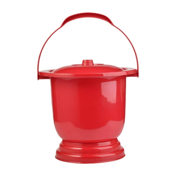 Vaveren Chamber Pot Bedside Commode Bucket Potty Urine Bucket for Elder Adults Child red