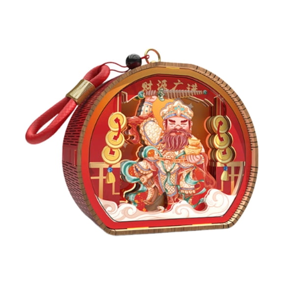 Vaveren Chinese God of Fortune Night Light DIY Kit Night Lamp for Office Living Room Orange Red