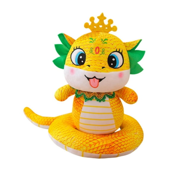 Vaveren Chinese New Year Snake Plush Toy Lunar New Year Ornament Party Favors Gift Snake Yellow