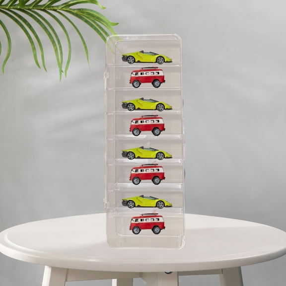Vaveren Clear Display Case Desktop Car Model Storage Box for Collectibles