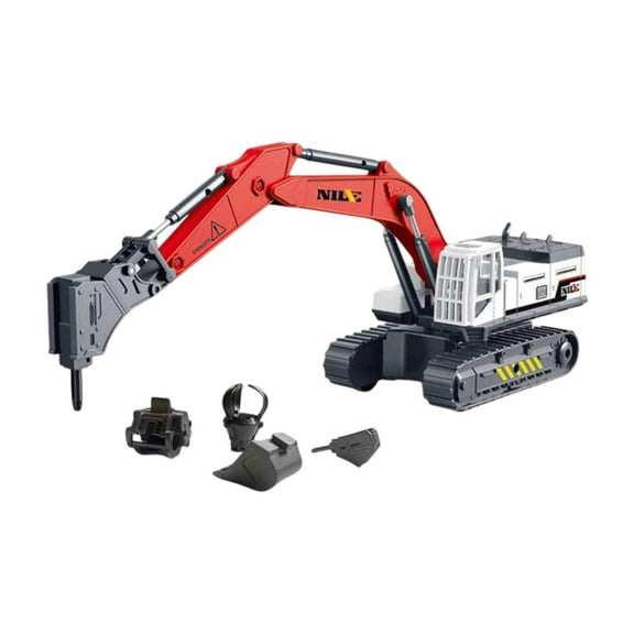 Vaveren Construction Trucks Toy Moveable Claw Engineering Toy Car for Boys Kids Gift White