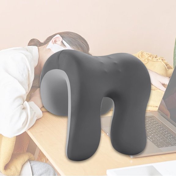 Vaveren Desk Sleeping Napping Pillow Removable Soft Office Chair Memory Neck Support Dark and Light Gray