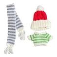 thumbnail image 1 of Vaveren Doll Sweater Clothes Set,Doll Outifits Scarf Costumes Hat,Alive Clothing,Doll Clothes,Cute Doll Clothes Suit for Pendant Doll green strip set, 1 of 8