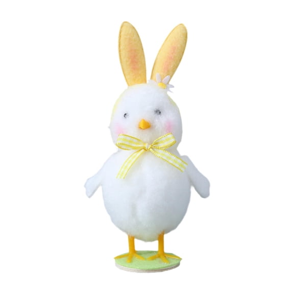 Vaveren Easter Rabbits Ear Chick Animal Doll Cute Festival Easter Gift Centerpiece Table White