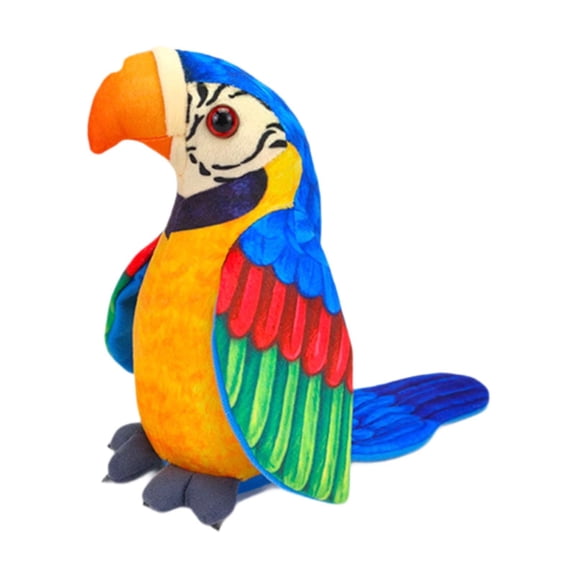 Vaveren Electric Parrot Toy Plush Toy Ornament Birthday Gift Cartoon Plush Bird Doll for blue