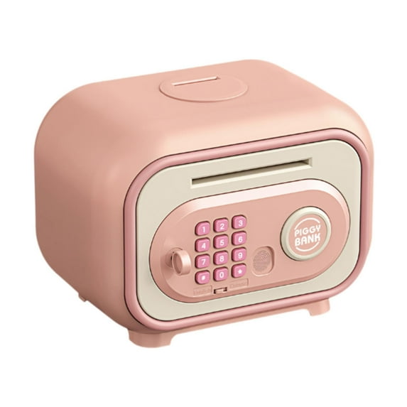 Vaveren Electronic Piggy Banks Cartoon Password Lock for Girls Boys Kids pink
