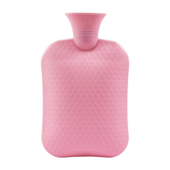 Vaveren Hot Water Bottle Water Pouch Convenient Water Filling Portable Hot Water Bag Pink